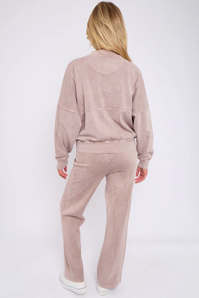 Women Bomber Oversize Baggy 2 Piece Lounge Wear Casual Set Ladies Suit Tracksuit